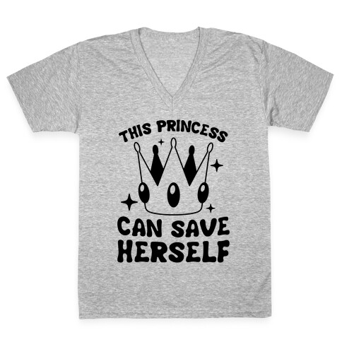 This Princess Can Save Herself V-Neck Tee Shirt