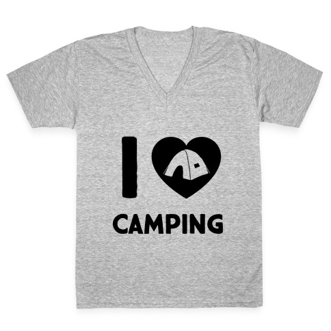 I Heart Camping V-Neck Tee Shirt