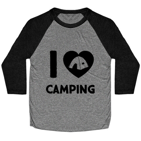 I Heart Camping Baseball Tee