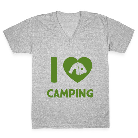 I Heart Camping V-Neck Tee Shirt
