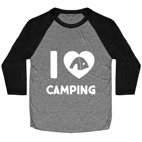 I Heart Camping Baseball Tee