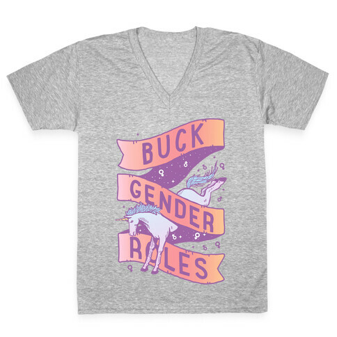 Buck Gender Roles V-Neck Tee Shirt