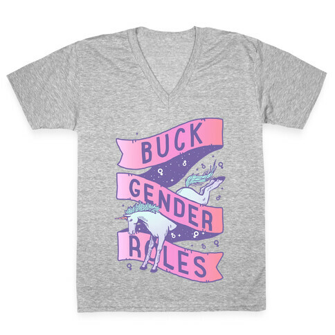 Buck Gender Roles V-Neck Tee Shirt