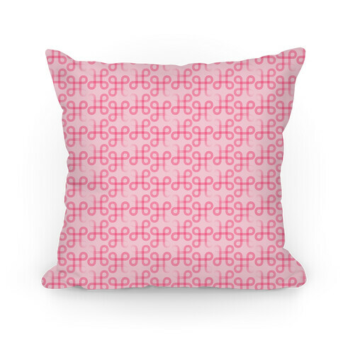 Pink Geometric Loop Pattern Pillow