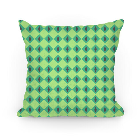 Green Diamond Eyes Pattern Pillow
