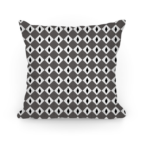 Black and White Diamond Eyes Pattern Pillow