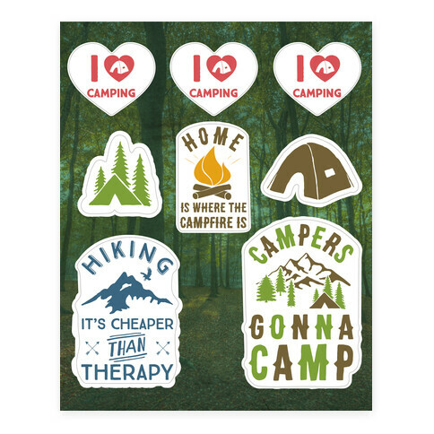 Camping  Stickers and Decal Sheet