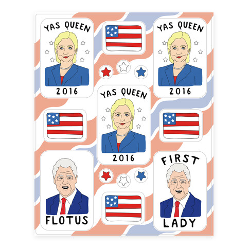 Yas Queen 2016 Hillary Clinton  Stickers and Decal Sheet