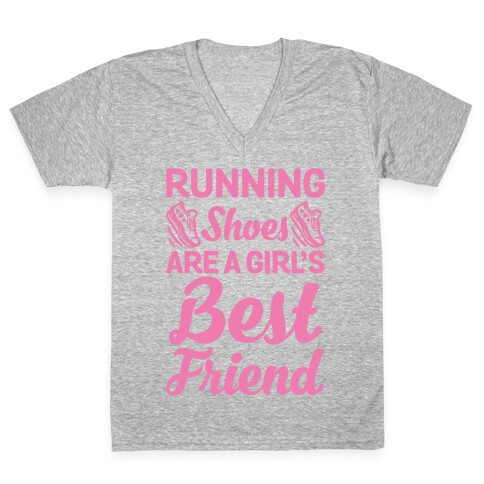 Running Shoes Are a Girl's Best Friend V-Neck Tee Shirt