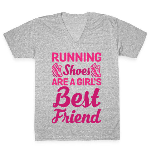 Running Shoes Are a Girl's Best Friend V-Neck Tee Shirt