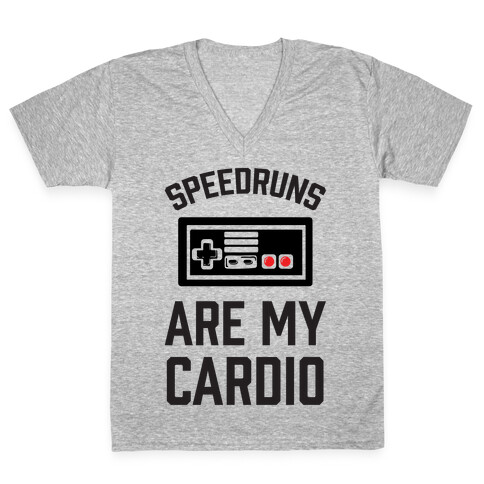 Speedruns are My Cardio V-Neck Tee Shirt