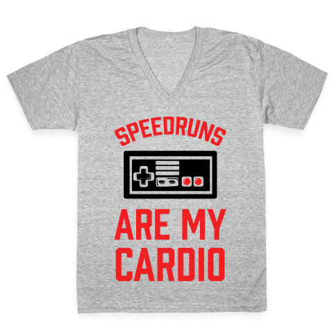 Speedruns are My Cardio V-Neck Tee Shirt