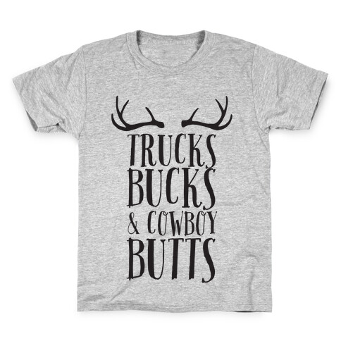 Trucks Bucks and Cowboy Butts Kids T-Shirt