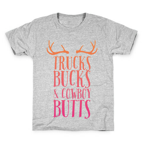 Trucks Bucks and Cowboy Butts Kids T-Shirt