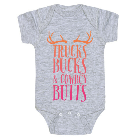 Trucks Bucks and Cowboy Butts Baby One-Piece