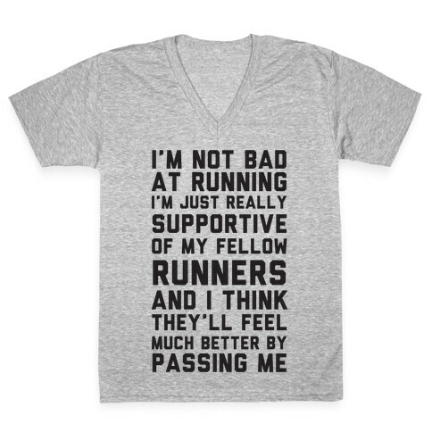 I'm Not Bad at Running V-Neck Tee Shirt