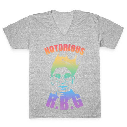Rainbow Notorious R.B.G. V-Neck Tee Shirt