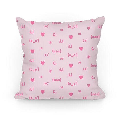 Emoji Pink Pattern Pillow