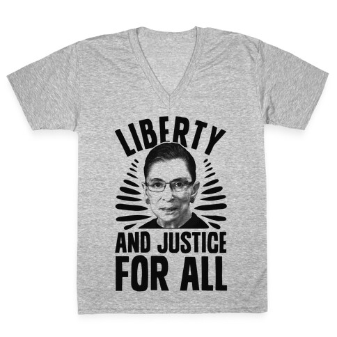 RBG Liberty and Justice for All V-Neck Tee Shirt