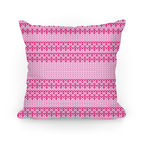 Faux Knitted Sweater Pink Pattern Pillow