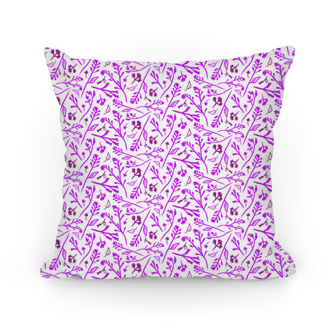 Lovely Wildflower Meadow Purple Pattern Pillow