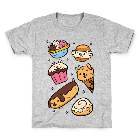 Kawaii Food Dogs Kids T-Shirt