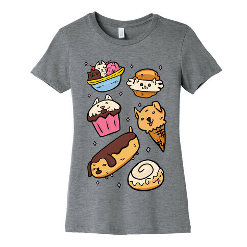 Kawaii Food Dogs Womens T-Shirt