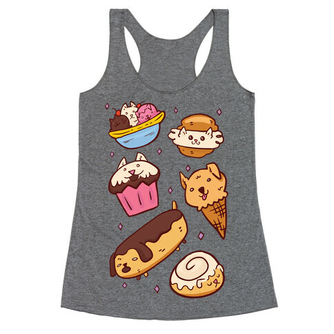 Kawaii Food Dogs Racerback Tank Top