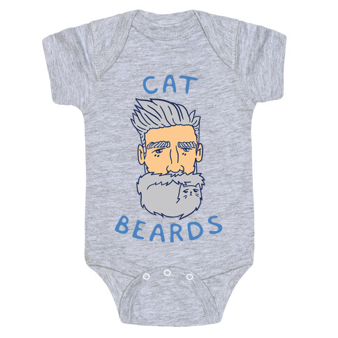 Grey Cat Beards Baby One-Piece