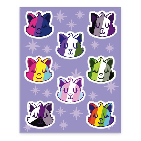 LGBTQ Cat  Stickers and Decal Sheet