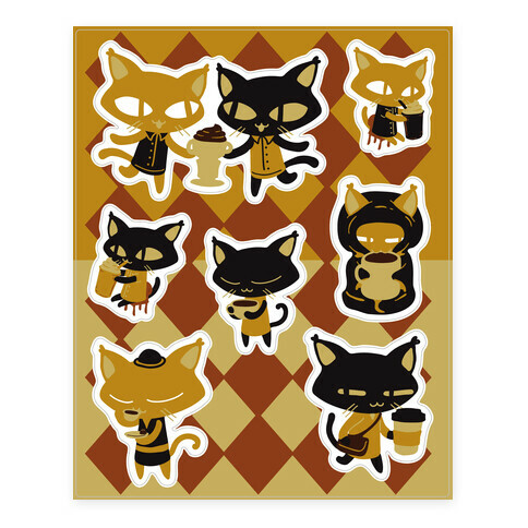 Coffee Cats Stickers and Decal Sheet