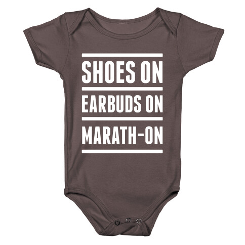 Shoes On Earbuds On Marath-On Baby One-Piece