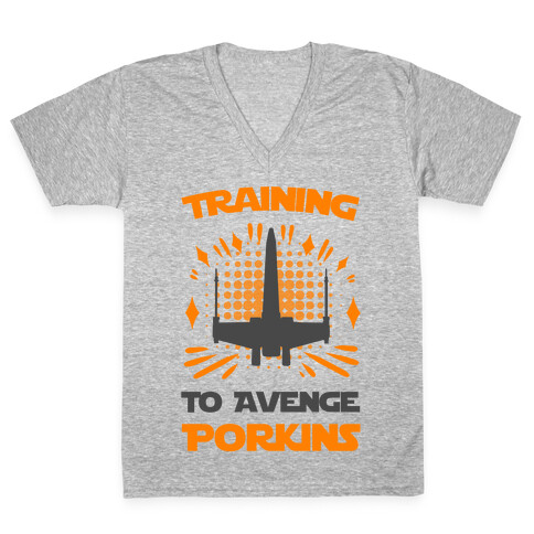 Training to Avenge Porkins V-Neck Tee Shirt