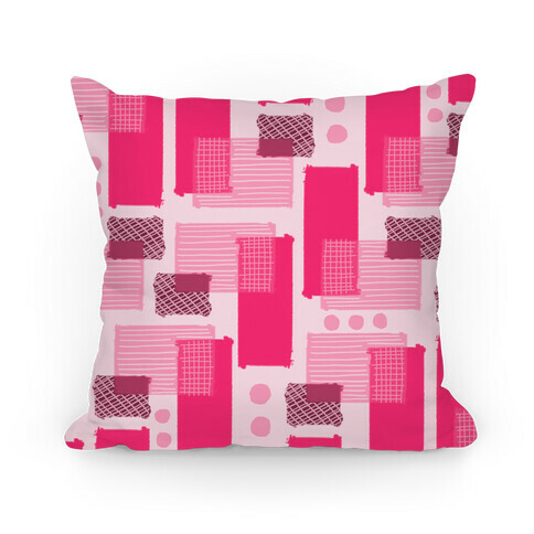 Pink Geometric Pattern Pillow