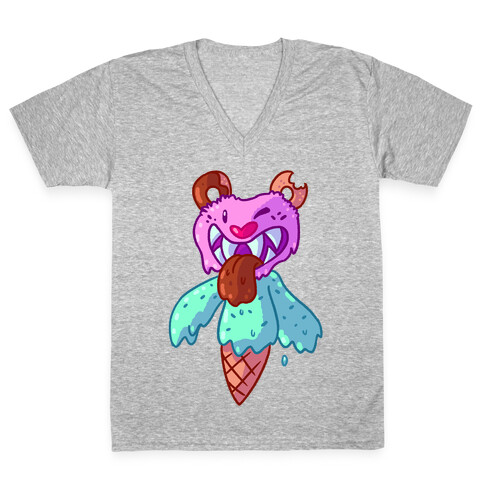Ice Cream Bear V-Neck Tee Shirt