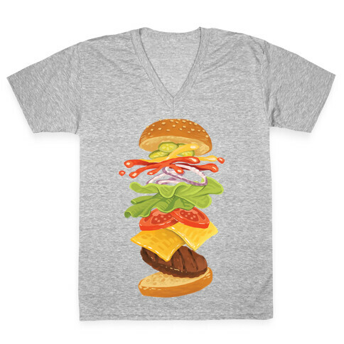 Anatomy Of A Burger V-Neck Tee Shirt