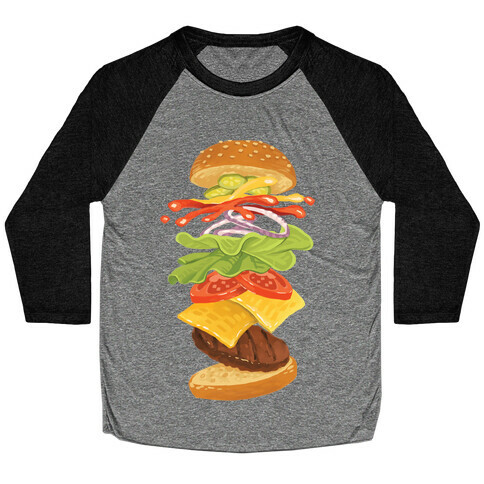 Anatomy Of A Burger Baseball Tee