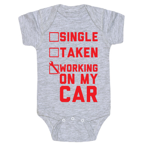 Single Taken Working On My Car Baby One-Piece