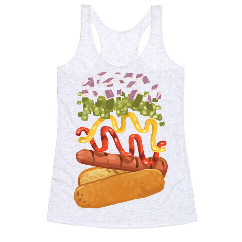 Anatomy Of A Hot Dog Racerback Tank Top