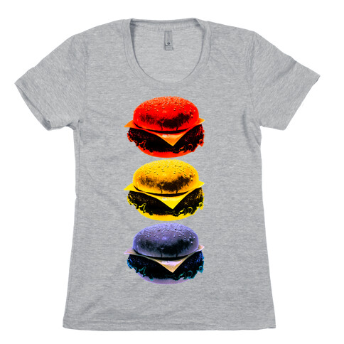Primary Color Burgers Womens T-Shirt