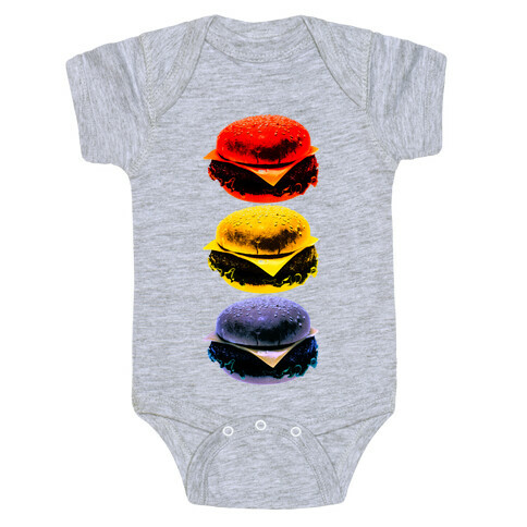 Primary Color Burgers Baby One-Piece
