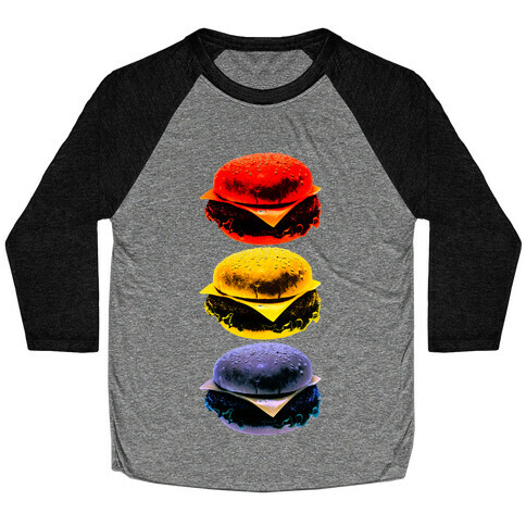 Primary Color Burgers Baseball Tee