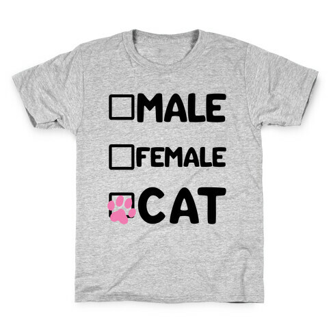 Male, Female, Cat Kids T-Shirt