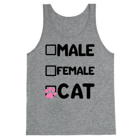 Male, Female, Cat Tank Top