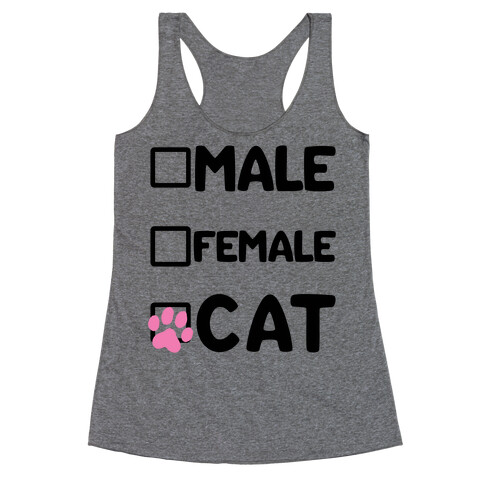Male, Female, Cat Racerback Tank Top