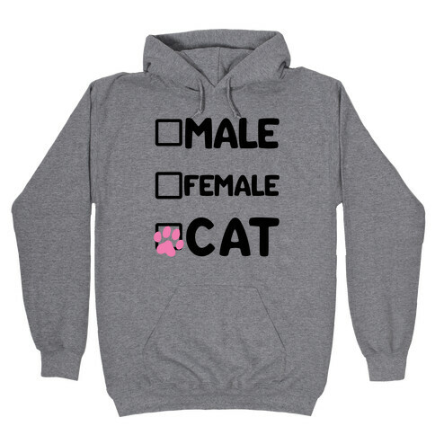 Male, Female, Cat Hooded Sweatshirt