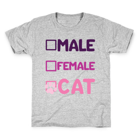 Male, Female, Cat Kids T-Shirt