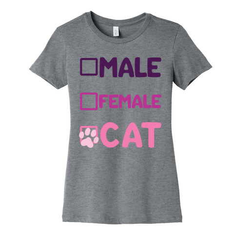 Male, Female, Cat Womens T-Shirt
