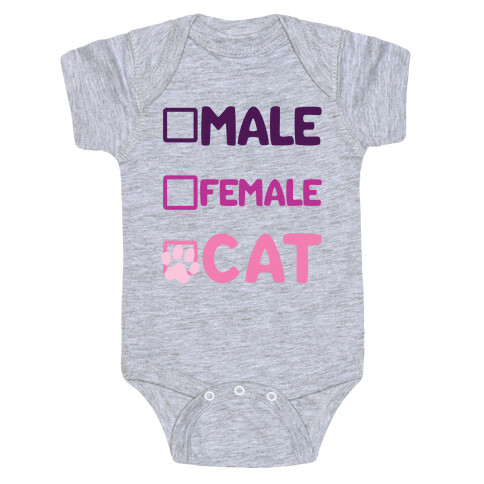 Male, Female, Cat Baby One-Piece