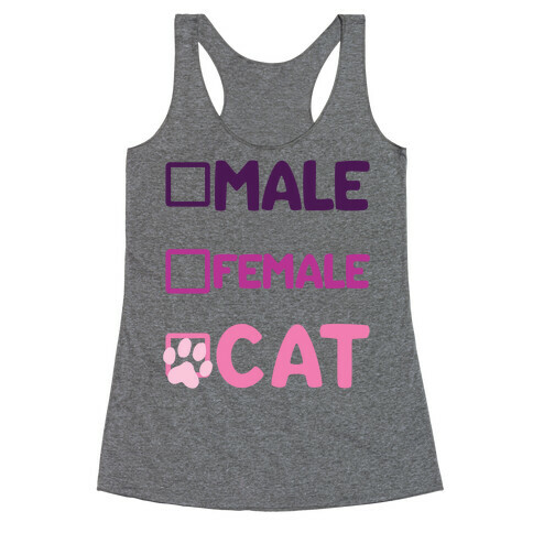 Male, Female, Cat Racerback Tank Top